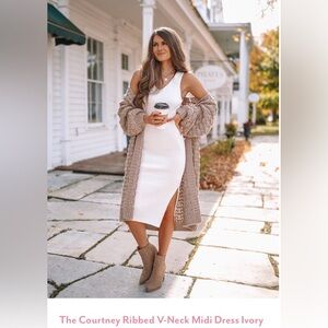 Pink Lily Cream Maxi Dress